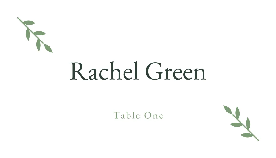 Botanical, a printable greenery garden place card template