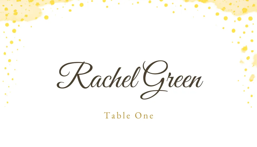 Gold Shimmer, a printable party celebration gold place card template