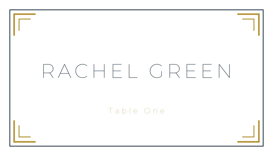 Art Deco, a printable deco formal place card template