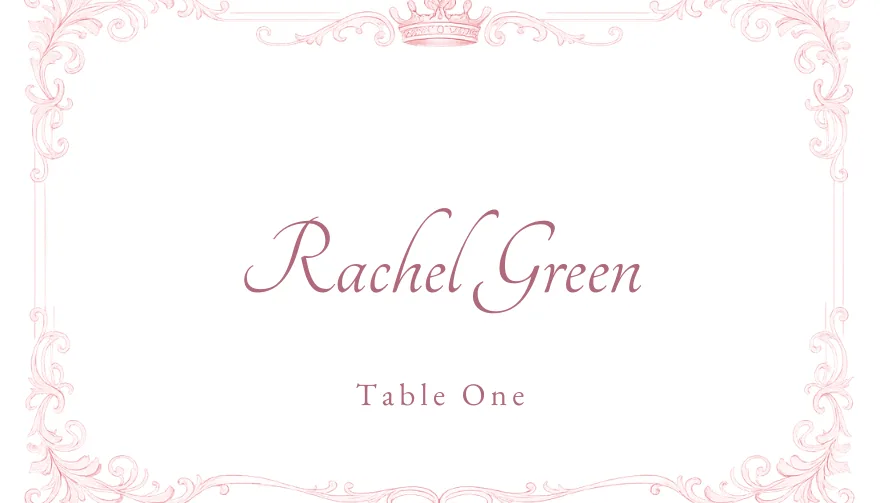 Filigree, a printable formal ornate classic place card template