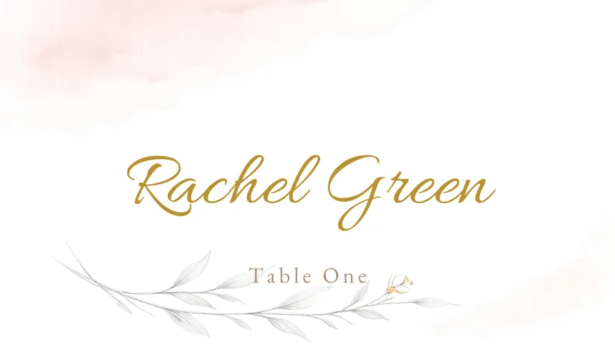 Gilded Sprig, a printable wedding minimal gold place card template