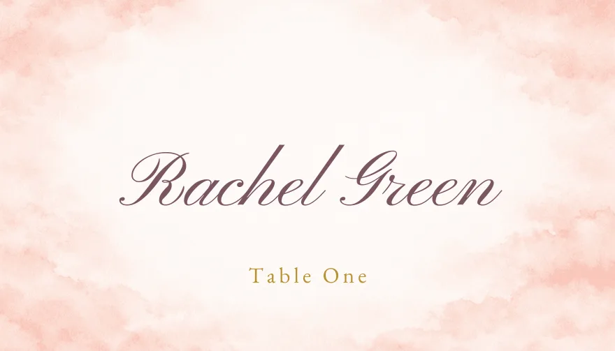 Blush Cloud, a printable wedding romantic blush place card template
