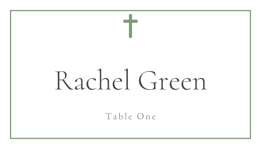 Chapel, a printable Christian cross classic place card template