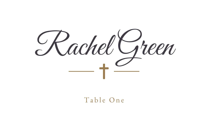 Cross Divider, a printable Christian cross elegant place card template