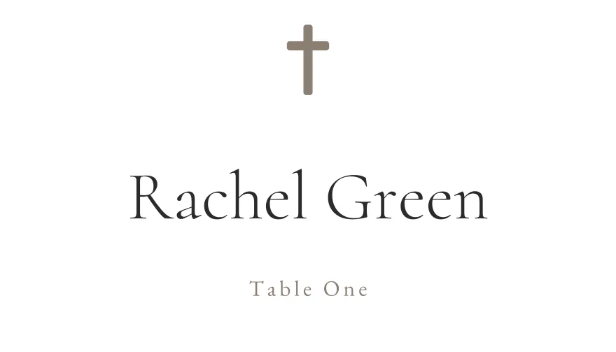Simple Cross, a printable Christian cross minimal place card template