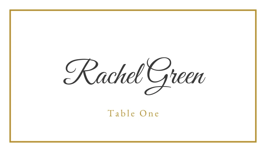Gilt Frame, a printable formal elegant gold place card template