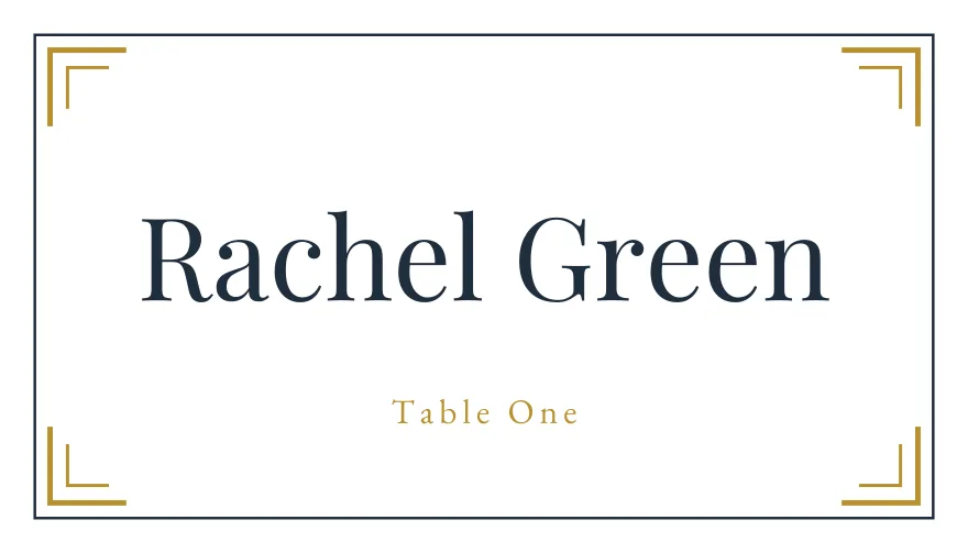 Navy Deco, a printable formal deco navy place card template