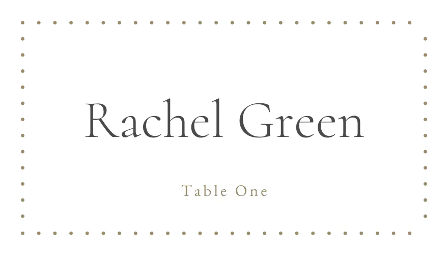 Pearl Dots, a printable simple modern neutral place card template