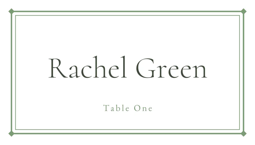Sage Frame, a printable garden sage classic place card template