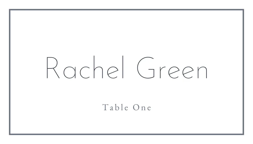 Slate Line, a printable modern minimal neutral place card template